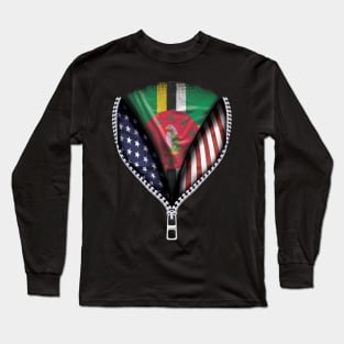 Dominican Flag  Dominica Flag American Flag Zip Down - Gift for Dominican From Dominica Long Sleeve T-Shirt